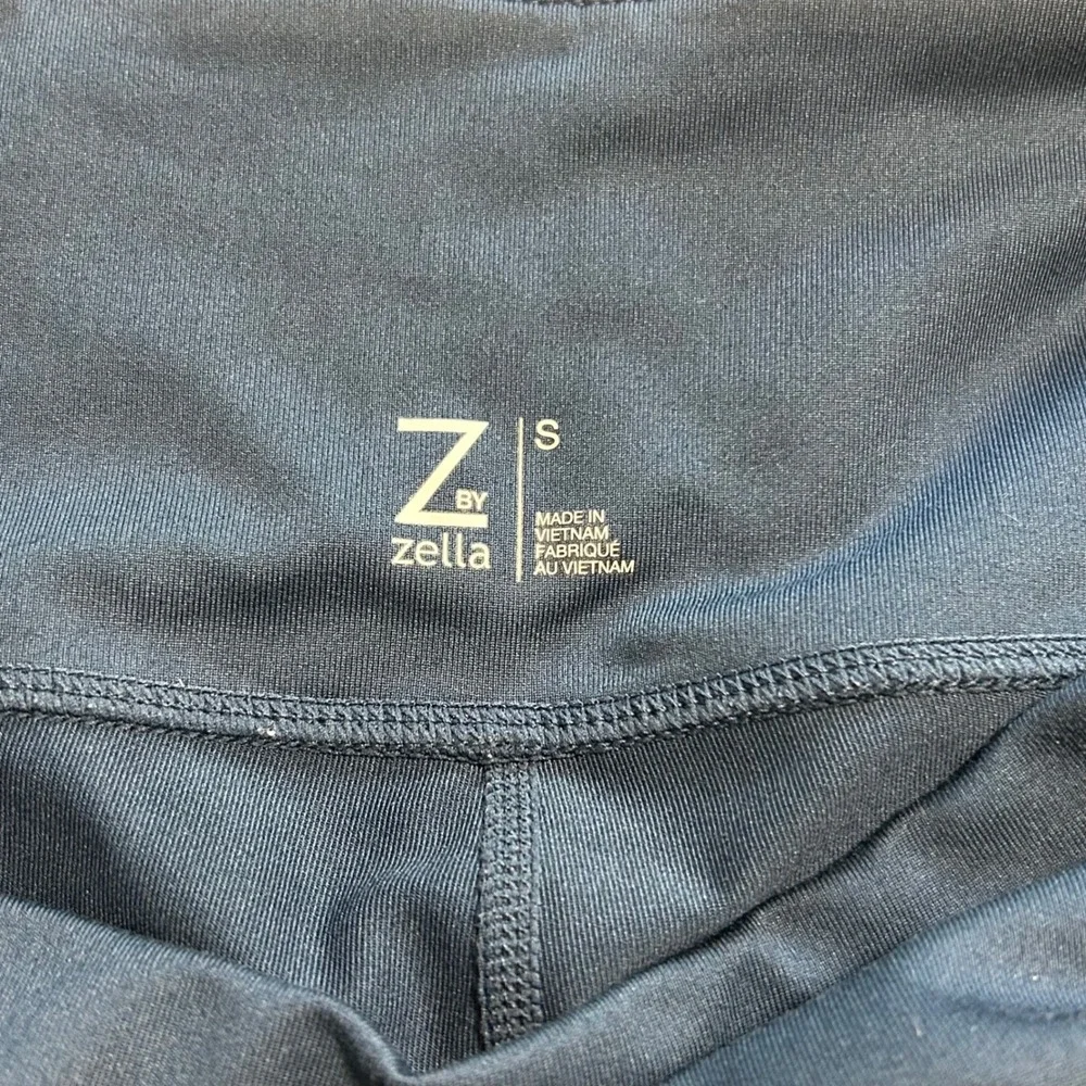 Z by Zella‎ Womens Ruched Side Pocket 7/8 Leggings Teal Blue Small